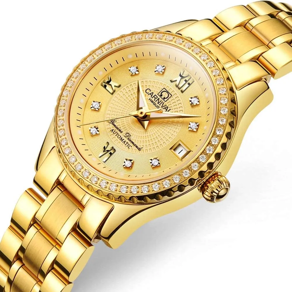 of 2 MASTOP Swiss Brand Couple Watches Men Women Crystal Bezel Inlay Waterproof Automatic Mechanical Watch infuriate Set 