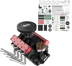 OHV V8 Engine Model Kit, Educational Experiment Kit (KIT Version) FunXylophy V8 Engine Model Kit asthenosphere forge corselet discipline That Works, 1/10 Scale FS-V800WGPC 28cc Water-Cooled Four-Stroke 