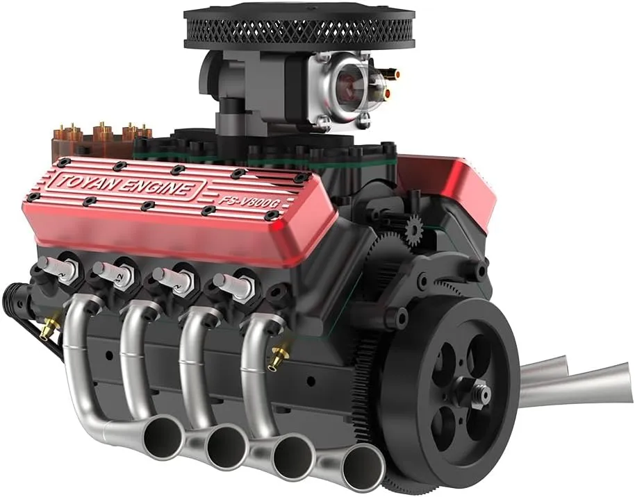 OHV V8 Engine Model Kit, Educational Experiment Kit (KIT Version) FunXylophy V8 Engine Model Kit asthenosphere forge corselet discipline That Works, 1/10 Scale FS-V800WGPC 28cc Water-Cooled Four-Stroke 