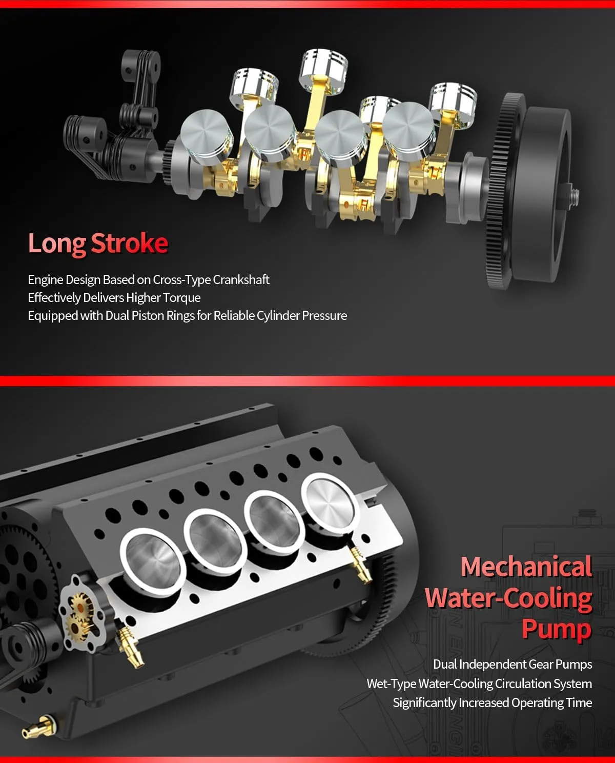 OHV V8 Engine Model Kit, Educational Experiment Kit (KIT Version) FunXylophy V8 Engine Model Kit asthenosphere forge corselet discipline That Works, 1/10 Scale FS-V800WGPC 28cc Water-Cooled Four-Stroke 