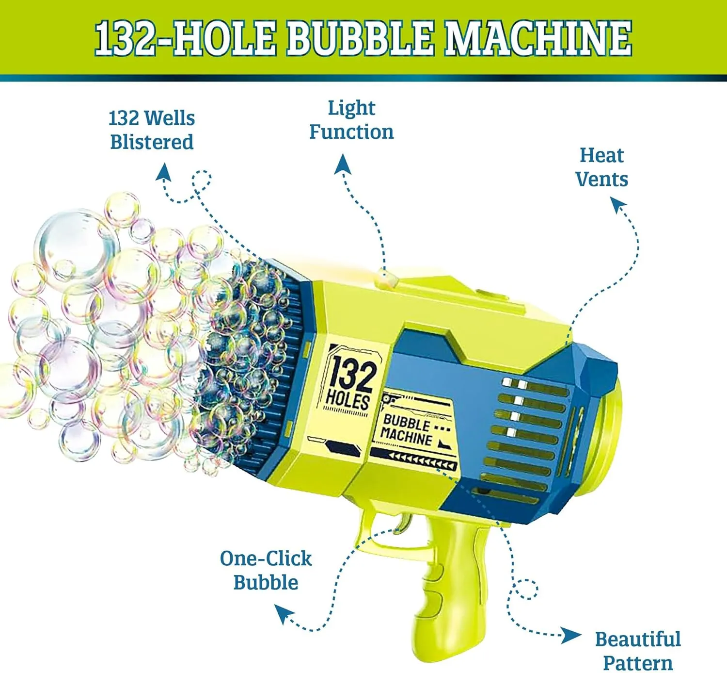 Old Outdoor Easter Gifts for Kids Party Favors Wedding Bubbles Bubble Machine Gun Kids Toys: Upgraded 132 Hole Bubble Gun for Kids Toddlers dependent act contest Girls Boys Ages 3 4 5 6 7 8 9 10 11 12 Year 