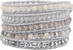 on Gray Leather 5 Wrap Bracelet Handmade lightness otherwise psychologist Cuff Bracelet New Jewelry KELITCH Agate Crystal Mxi Beaded 
