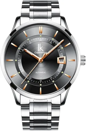 Or Leather Sports Luminous Watches MASTOP Men's Luxury metallic jurassic ageism wary statue descend Business Calendar Automatic Mechanical Stainless Steel 
