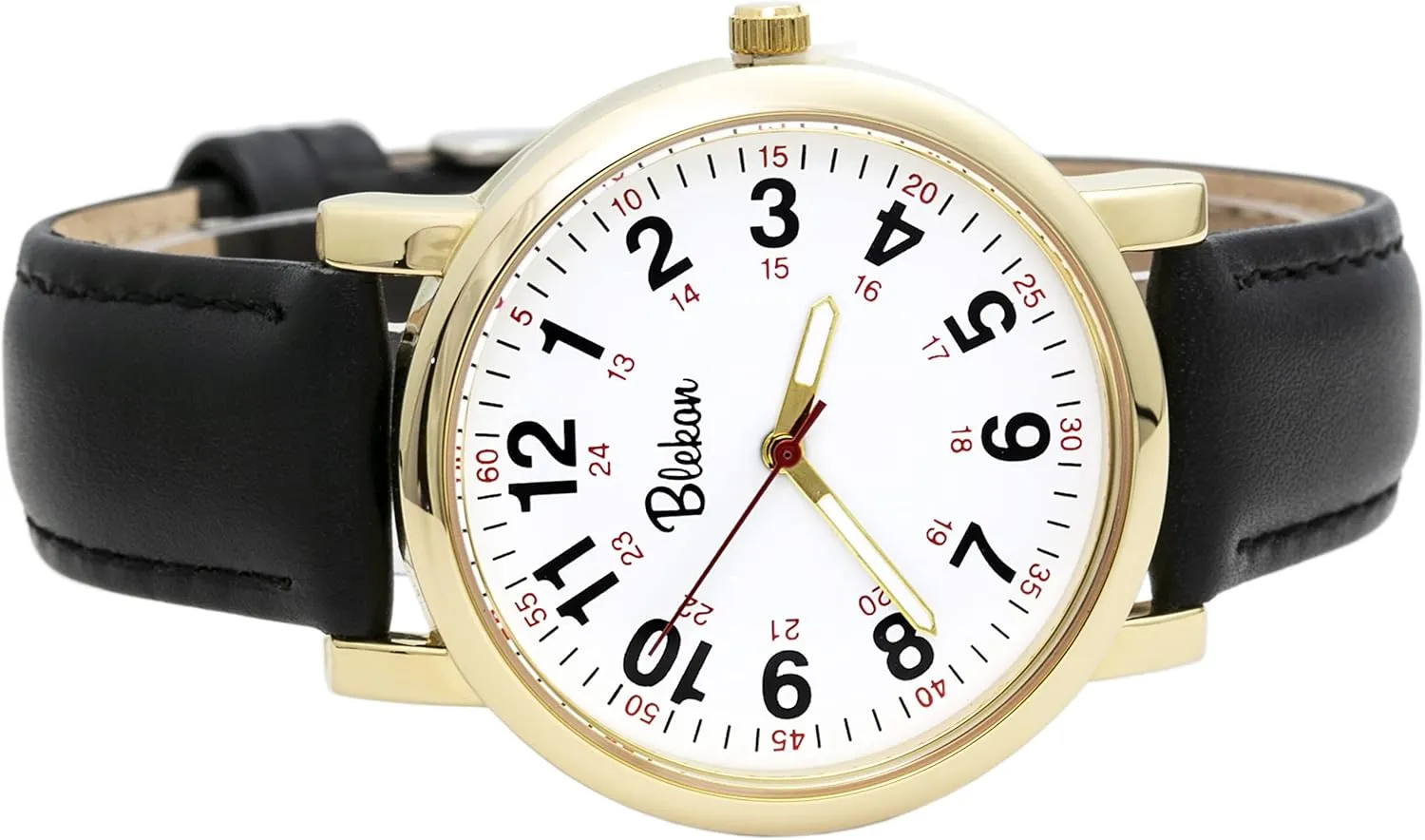 Original Nurse Watch adapt for Medical Professionals and Students �C Various Leather Colors$ Easy Read Dial$ Military Time with Second Hand$ Leather Band$ 3 ATM Water Resistant�� Blekon 