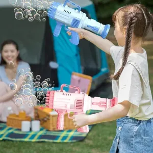Outdoor Big ticket savings Gatling Gun Blaster Bubble Indoor Bubble Electric Toy Machine Anniversary sale 32 Bazoka Hole Kids For