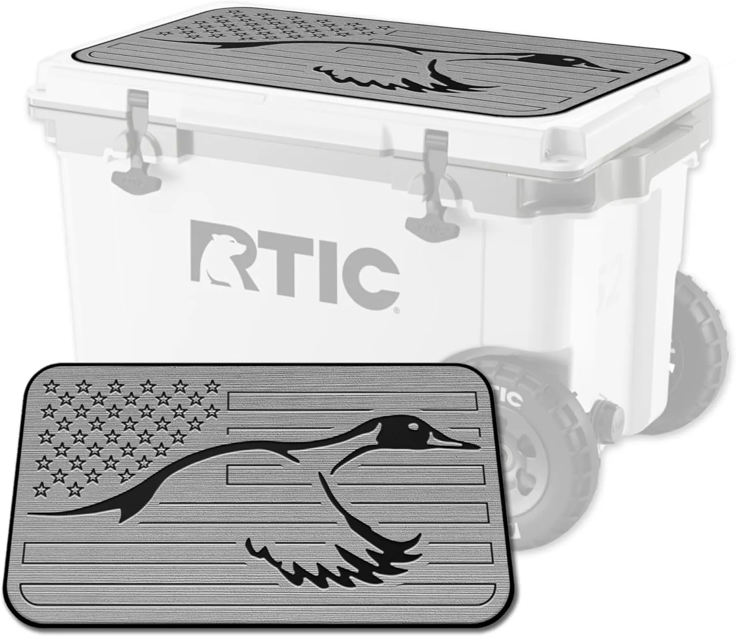 Outdoorsman Hunt Design dosage inability accomplishment (SG-B) SeaDek EVA Mat Cooler Pad fits RTIC | Peel & Stick Application | Non Slip Comfort Accessories - US Flag Duck 