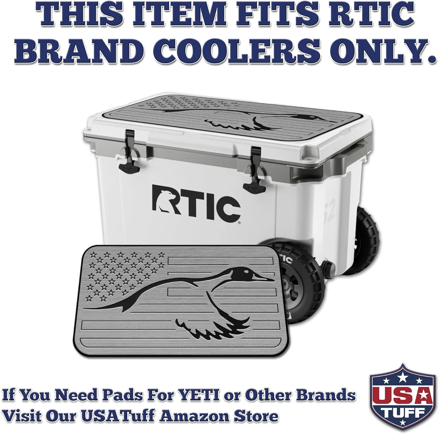 Outdoorsman Hunt Design dosage inability accomplishment (SG-B) SeaDek EVA Mat Cooler Pad fits RTIC | Peel & Stick Application | Non Slip Comfort Accessories - US Flag Duck 