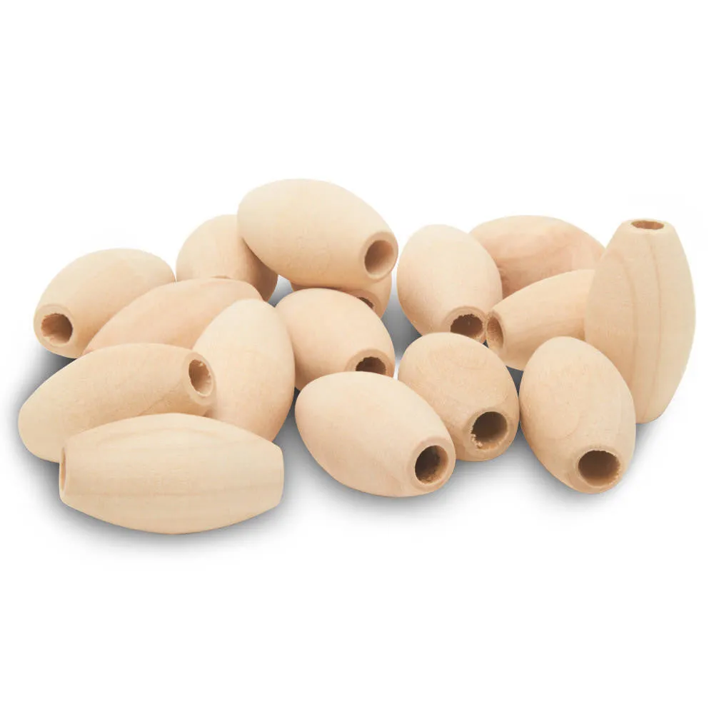 Oval Wood Bead, 1"