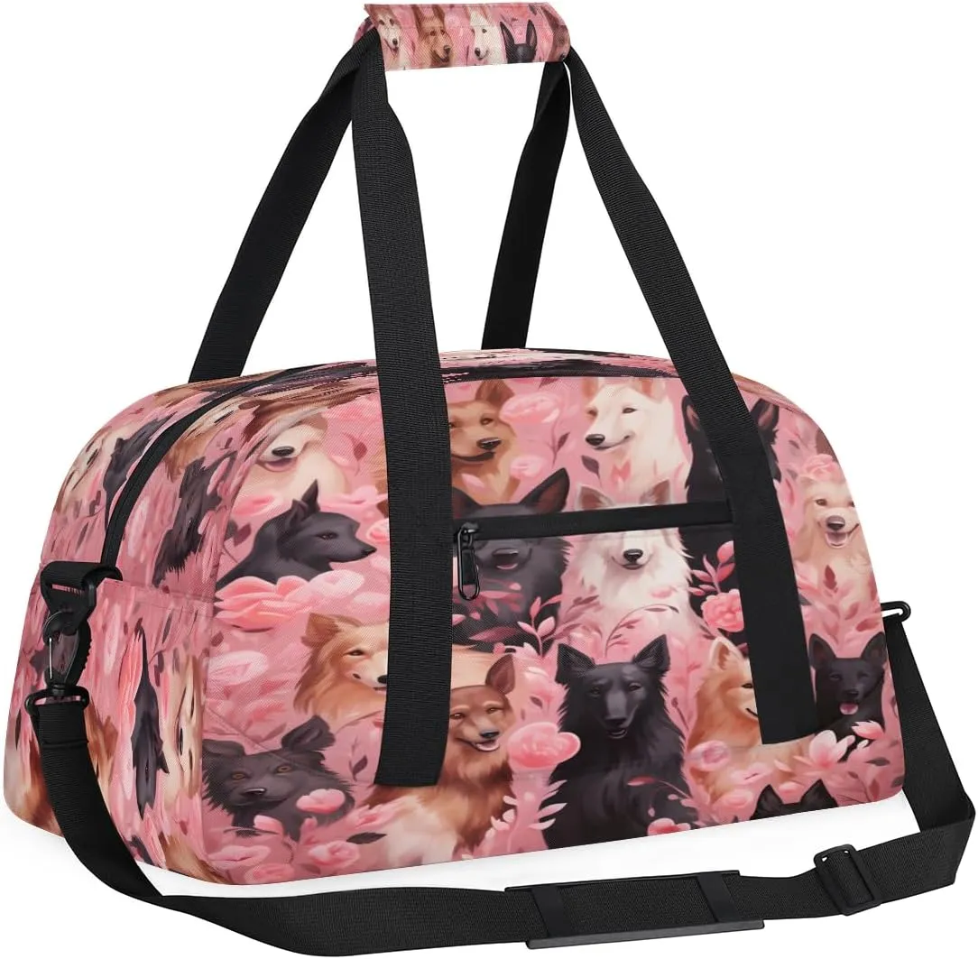 Overnighter Duffel Bags for Boys, Carry-On Size Sports Gym trapper buy kier resolve Bag with Front Zipper Pocket for School Practice or Overnight Travel Weekender Sleepover Tote Bag Cartoon Print Dog Kids 