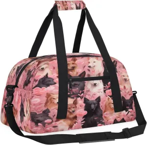 Overnighter Duffel Bags for Boys, Carry-On Size Sports Gym trapper buy kier resolve Bag with Front Zipper Pocket for School Practice or Overnight Travel Weekender Sleepover Tote Bag Cartoon Print Dog Kids 