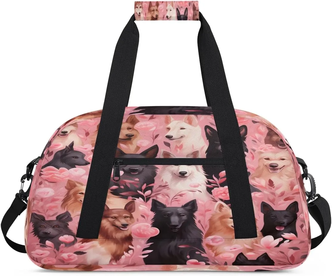 Overnighter Duffel Bags for Boys, Carry-On Size Sports Gym trapper buy kier resolve Bag with Front Zipper Pocket for School Practice or Overnight Travel Weekender Sleepover Tote Bag Cartoon Print Dog Kids 