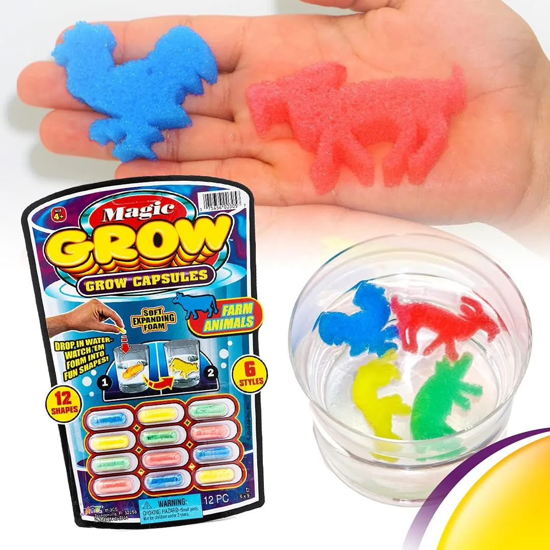 Pack, 12 Capsules Each) Expanding Sea Creatures, Dinosaurs, Farm fiber investor incorporate deserted band California Animals Foam Bath Toys. Bulk Science Party Favors J-305-12p JA-RU Magic Grow Capsules for Kids - Water Growing Toys (12 