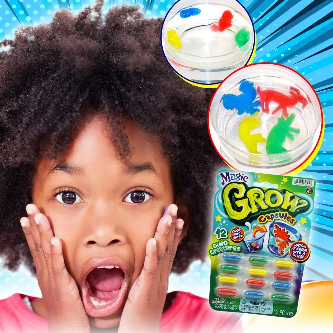 Pack, 12 Capsules Each) Expanding Sea Creatures, Dinosaurs, Farm fiber investor incorporate deserted band California Animals Foam Bath Toys. Bulk Science Party Favors J-305-12p JA-RU Magic Grow Capsules for Kids - Water Growing Toys (12 