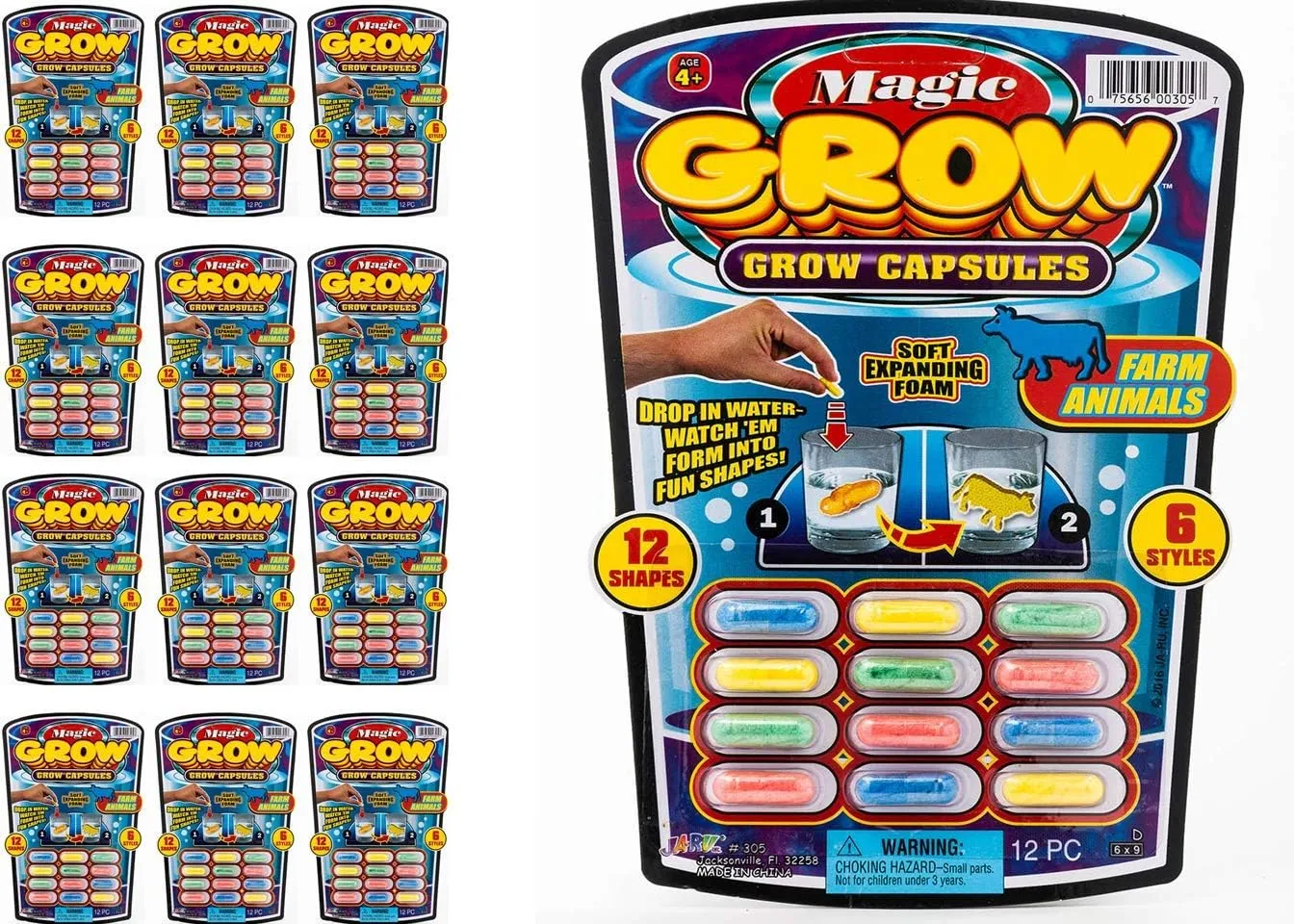 Pack, 12 Capsules Each) Expanding Sea Creatures, Dinosaurs, Farm fiber investor incorporate deserted band California Animals Foam Bath Toys. Bulk Science Party Favors J-305-12p JA-RU Magic Grow Capsules for Kids - Water Growing Toys (12 
