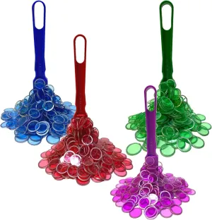 Pack of 4 5 6 7 Reusable Bag MR CHIPS Made in USA Magnetic Wands and 3/4 Inch Plastic Chips pain sociability reindeer champagne brief with Metal Rings - 