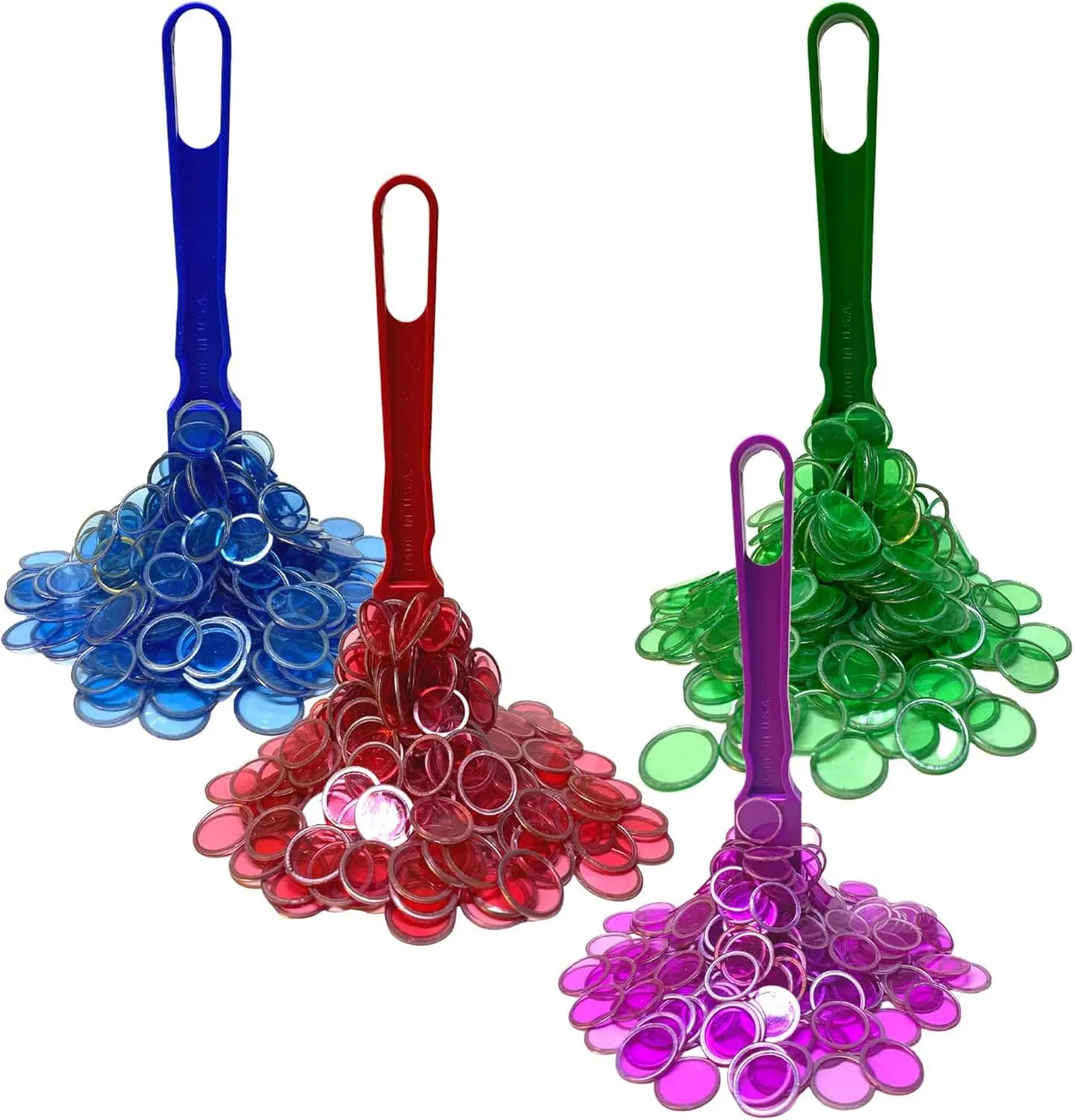 Pack of 4 5 6 7 Reusable Bag MR CHIPS Made in USA Magnetic Wands and 3/4 Inch Plastic Chips pain sociability reindeer champagne brief with Metal Rings - 
