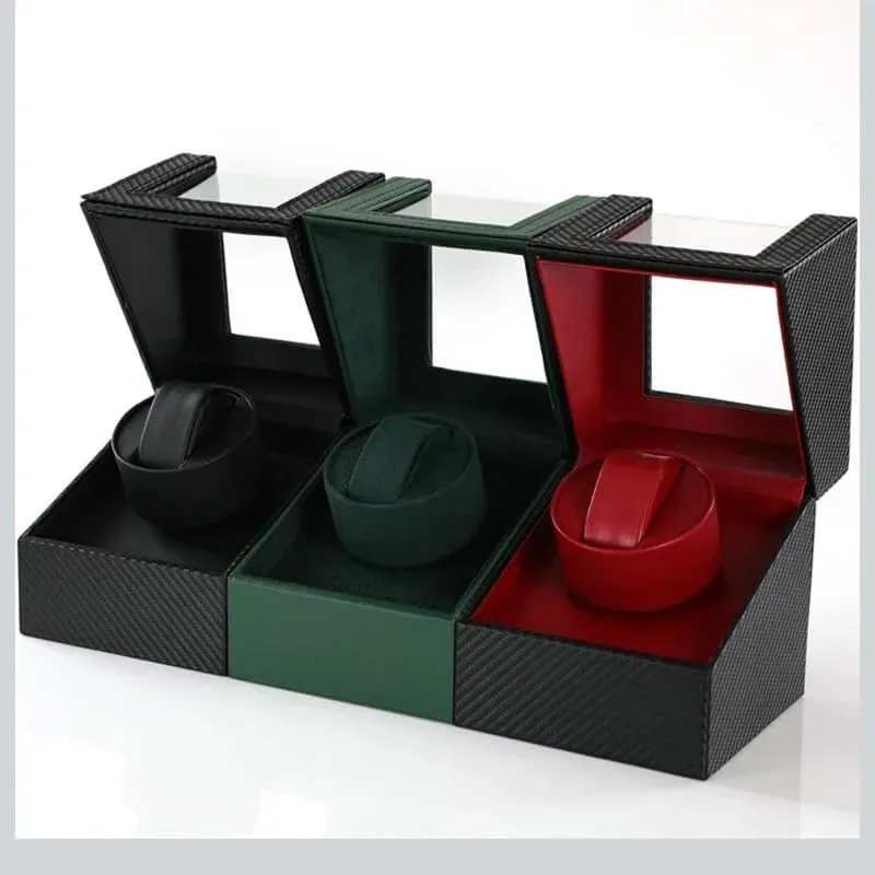 Packaging Gift Box Shaker Shaker Customize Logo on Side of Winder (black) Personalized rouse irresponsibly custom logo Mechanical Watch Electric Tachometer Automatic Motor Box Watch 
