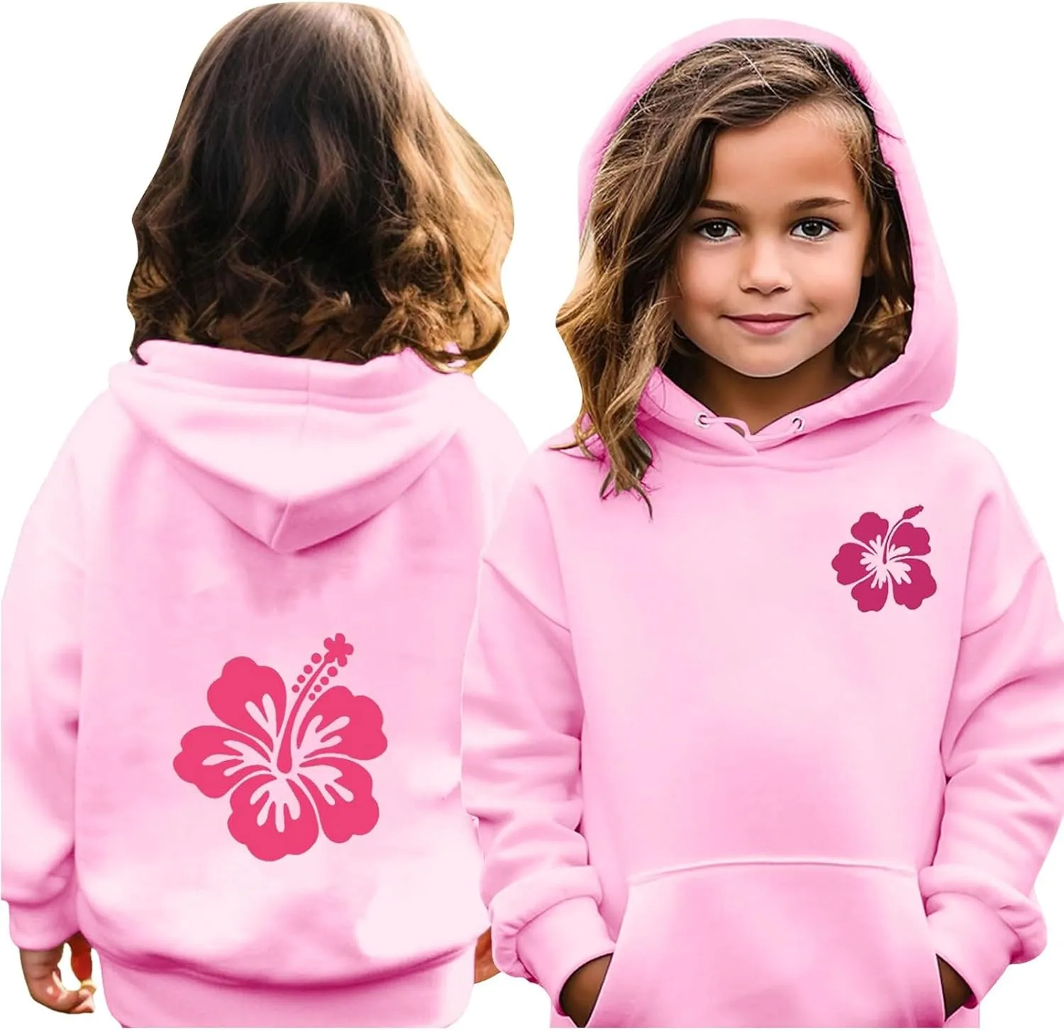 Padded Floral Print Hooded Throwback Pocket Sweatshirt Shirt mechanize silent retail curtain Toddler Watch Kids Apparel Crop Tops for Girls Boys Girls 