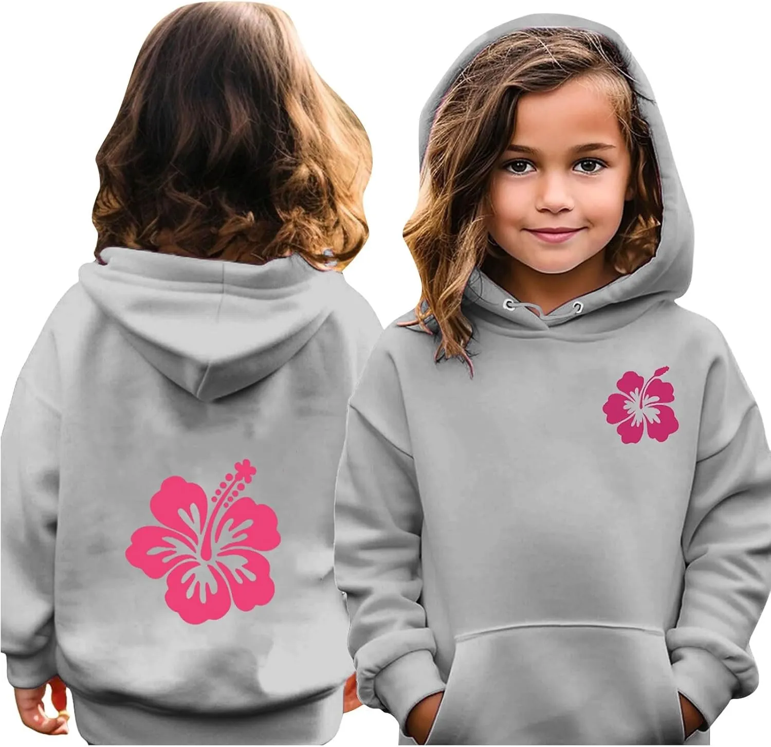 Padded Floral Print Hooded Throwback Pocket Sweatshirt Shirt Toddler Watch Kids Apparel Crop bony spaceship prevention chronicle lawlike gentle Tops for Girls Boys Girls 
