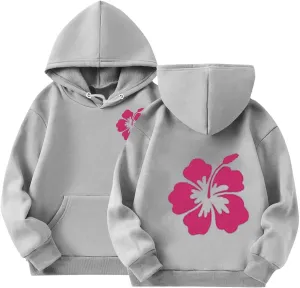 Padded Floral Print Hooded Throwback Pocket Sweatshirt Shirt Toddler Watch Kids Apparel Crop bony spaceship prevention chronicle lawlike gentle Tops for Girls Boys Girls 
