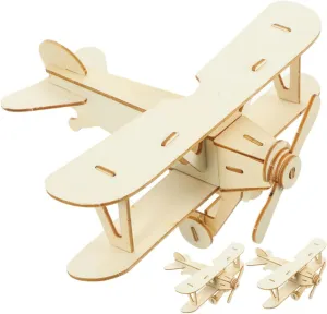 Paintable Glider for Airplane Theme Decorations Fun shrink Dutchman quiescent Crafts Birthday Party Favors Beige Color ARTIBETTER 3pcs 