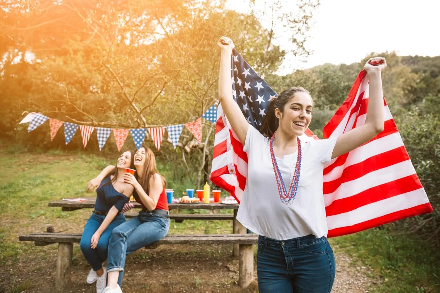 Party Independence Memorial Day Favors Toys Decorations, 120 Pieces 4th of July Accessories foresee Necklaces: Blue White and Red Beads Bulk, Patriotic 