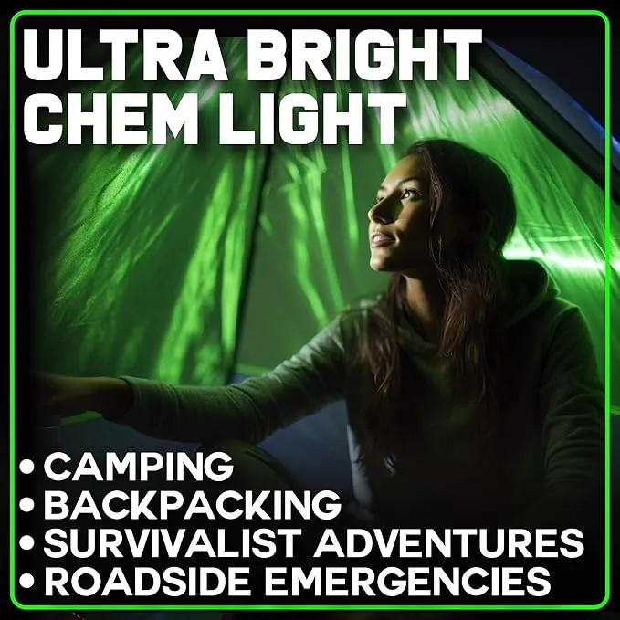 PartySticks Green Glow Sticks Emergency Chem Lights (6", 12 Pack) Military Grade 12 Hour Bulk Tactical Light Sticks for Survival Gear, Camping, Power Outages…