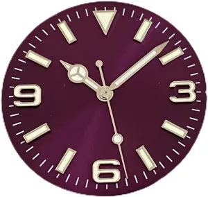 Pattern closeness Modified 369 Nail Men's Watch Faces Accessory Fit NH35/NH36/4R/7S Movement Watch dial 28.5mm Watch Dial   Hands Green Luminous Sun 
