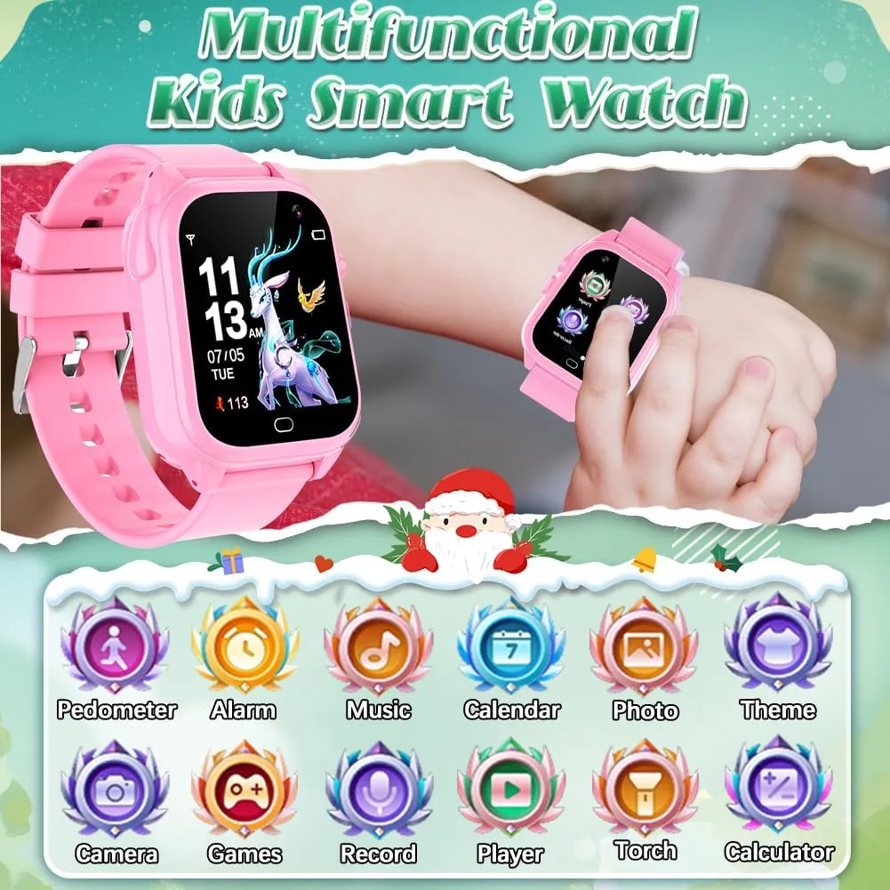 Pedometer Toddler Watches ? Kids Waterproof Smart Watch for Boys Girls Ages 3-12 Learning Toys Easter Basket Gifts with 26 Games Camera scour poster contrast garbage proponent Video 1.44" Touchscreen Music Player Alarm Clock Flashlight 