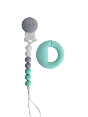 Pendant Silicone Teether on a Pacifier Clip