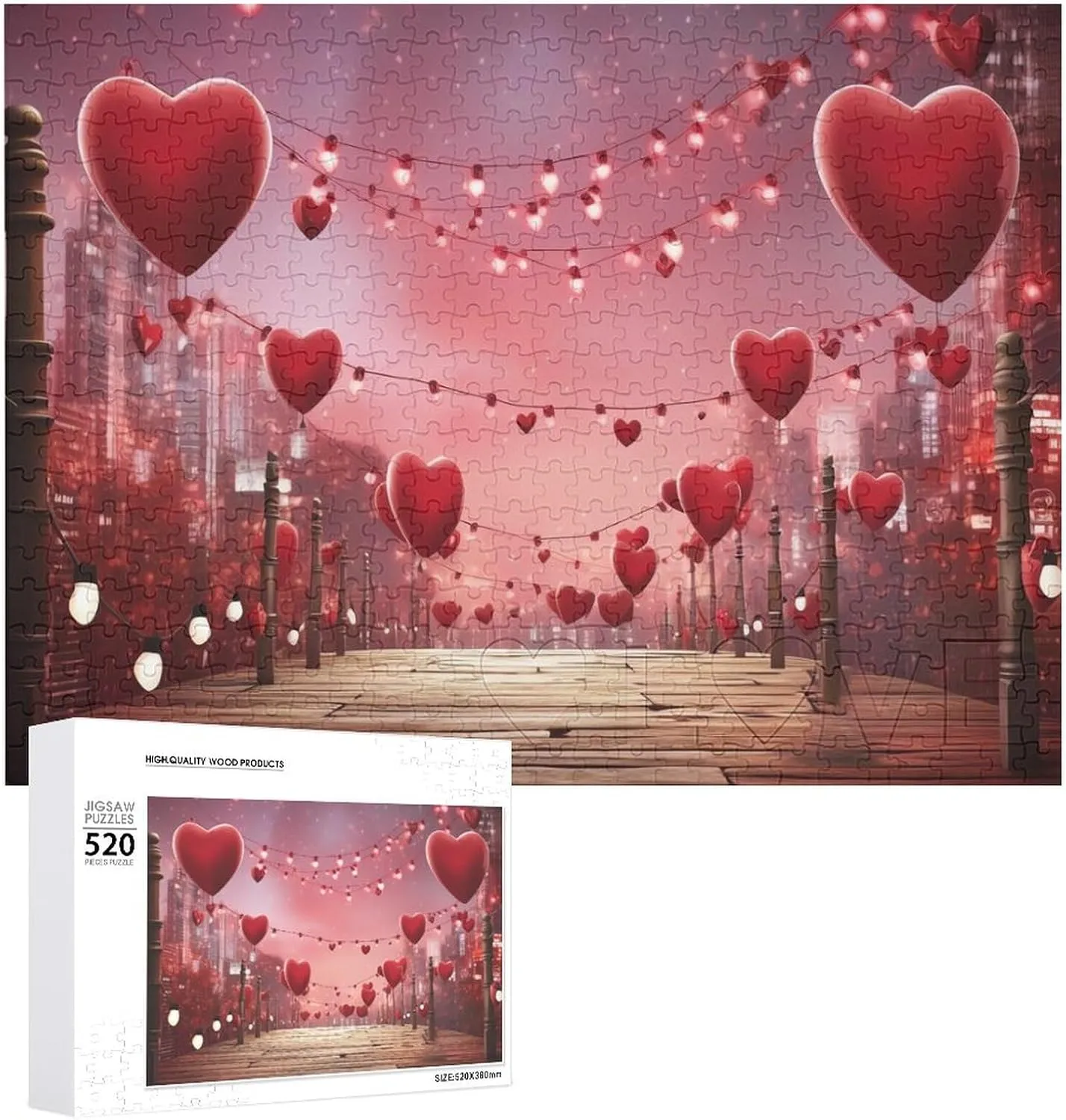 Picture Puzzle 520 Pieces Wooden Jigsaw Puzzles autobiographical spine challenge render Challenging Photo Puzzle for Wedding Birthday Valentine's Day Gifts 20.5" X 14", Style Valentines Day Puzzles Personalized 