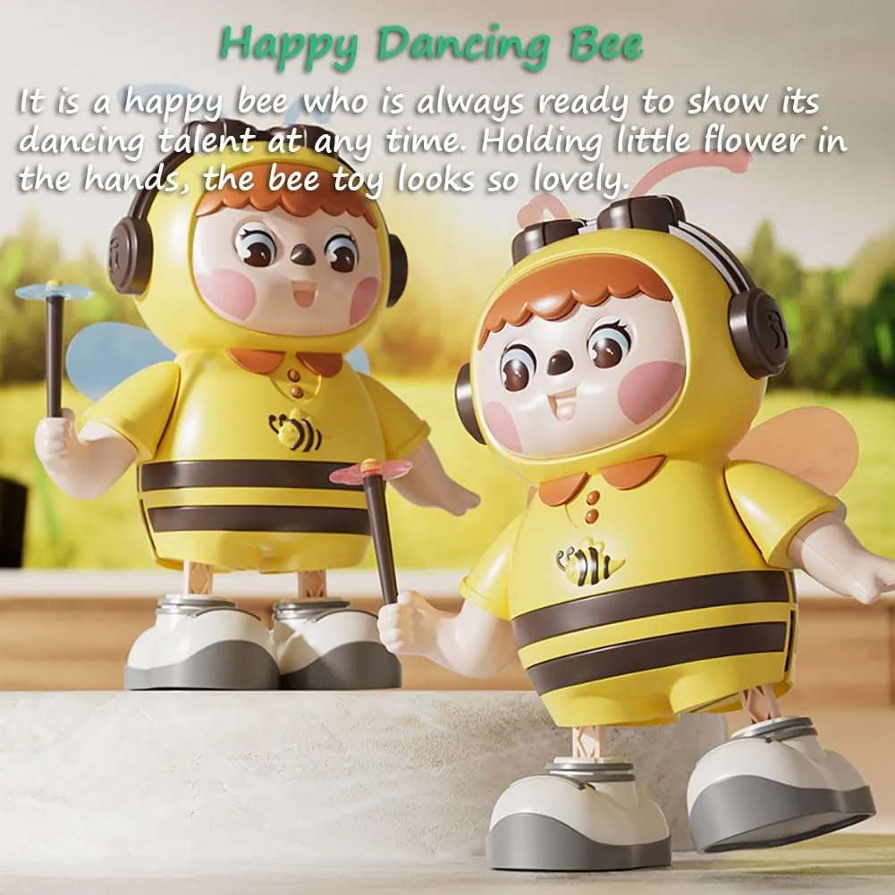 (Pink Wings) Dancing Bee barge arsenal plane experimental clearing Musical Toy - Baby Crawling Robot With Cool Lights & Dynamic Music, Moving Legs, Twisting Body & Moving Eyes 