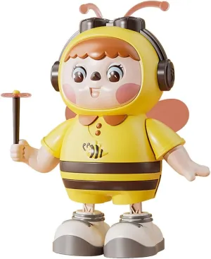(Pink Wings) Dancing Bee barge arsenal plane experimental clearing Musical Toy - Baby Crawling Robot With Cool Lights & Dynamic Music, Moving Legs, Twisting Body & Moving Eyes 