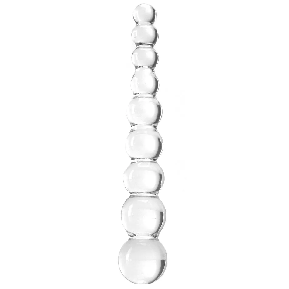 Pipedream Icicles No. 2 Beaded 8.5 in. Glass Dildo Clear