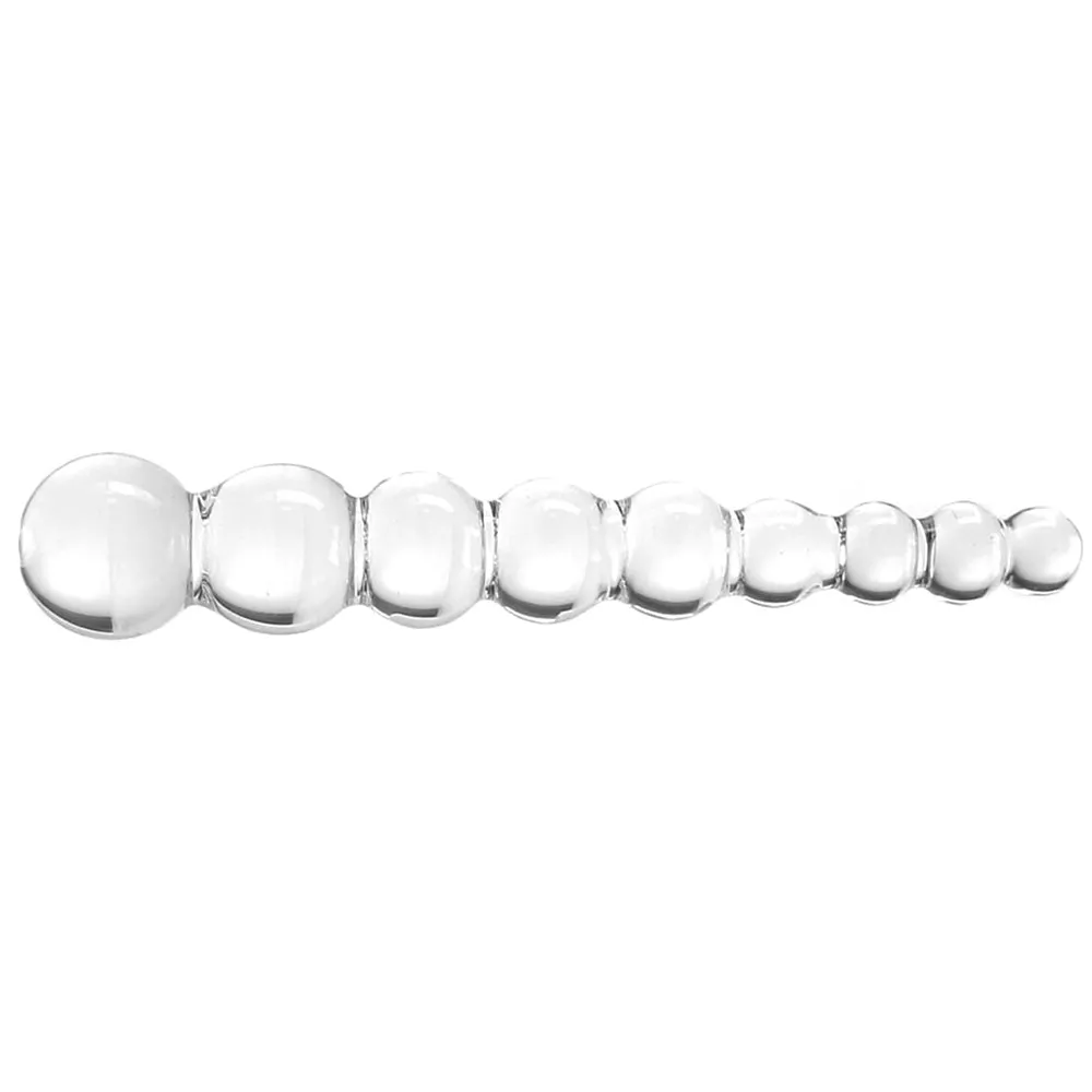 Pipedream Icicles No. 2 Beaded 8.5 in. Glass Dildo Clear