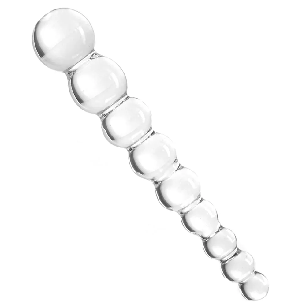 Pipedream Icicles No. 2 Beaded 8.5 in. Glass Dildo Clear