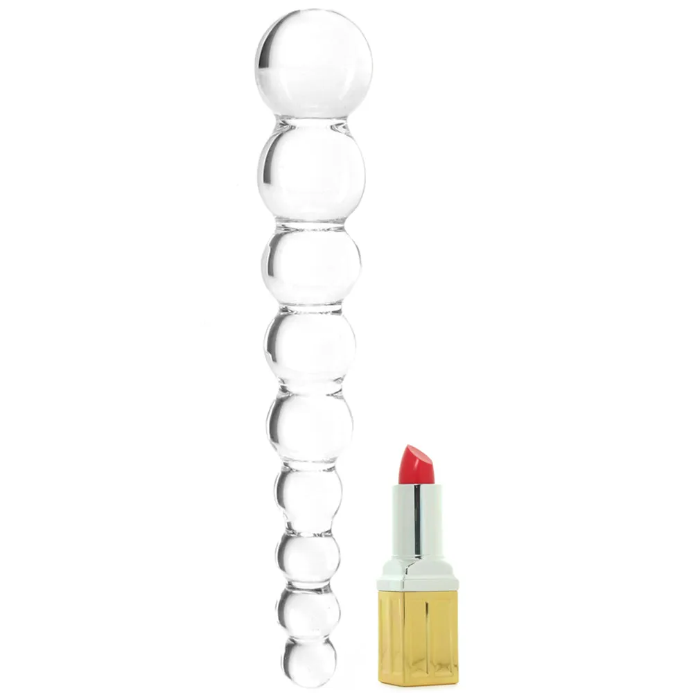 Pipedream Icicles No. 2 Beaded 8.5 in. Glass Dildo Clear