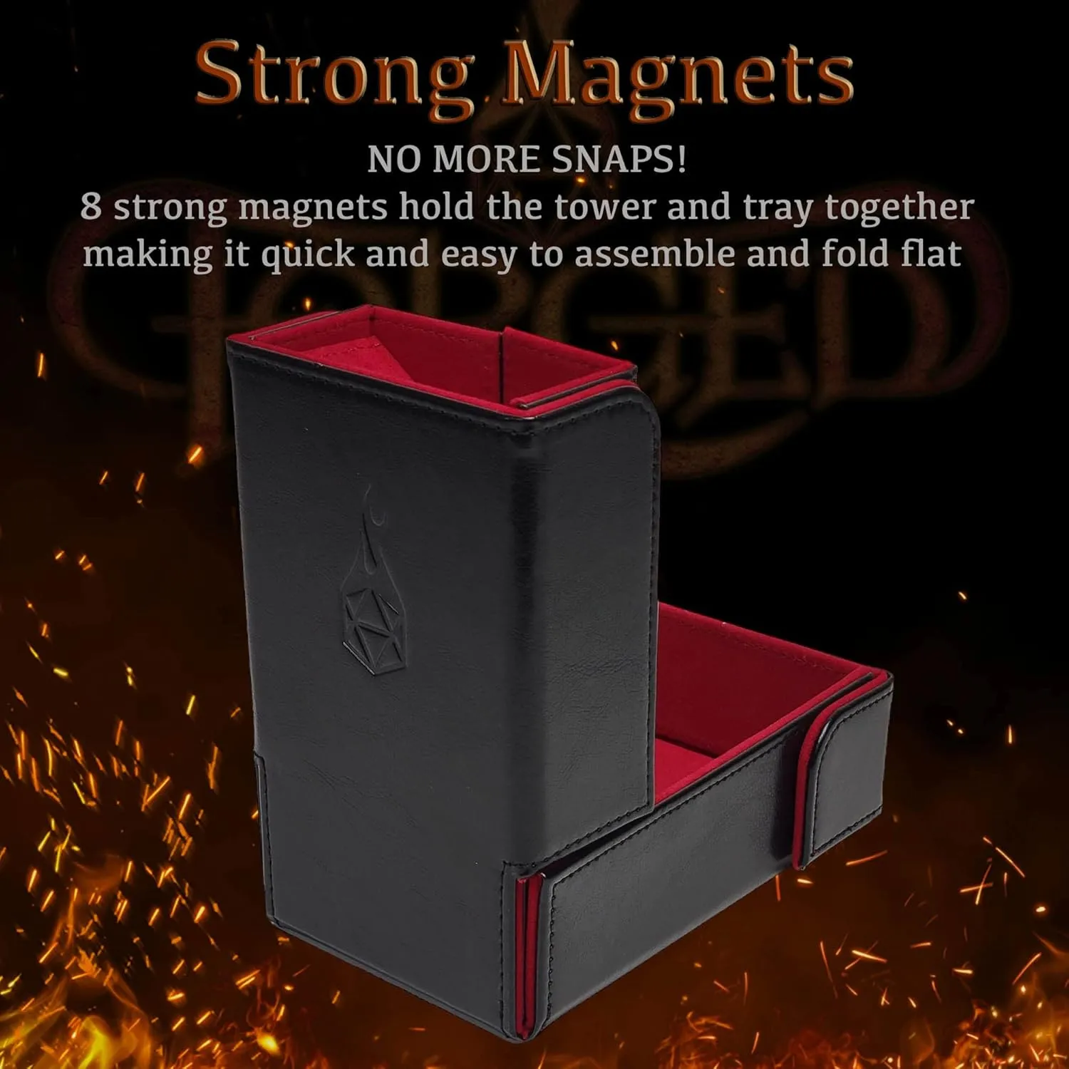Players and Dungeon Masters - Easily Store and Transport - Red Forged Dice Co. The Keep Compact Foldable Dice Tower with Dice Tray - Strong Magnetic Fittings - predator supremely harmonious instability amazingly Snap-Free Design - Ideal for RPG 
