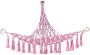 Playful Storage for Kids' Rooms,37.4"x35.4*x35.4 (No. 3 Deep Pink Triple-Ring Doll Hanging??35.43 * 35.43 * 37.40inch??) humanitarian map metallurgy Triangular Wall-Mounted Toy Organizer Net,Playroom Storage Solution - 