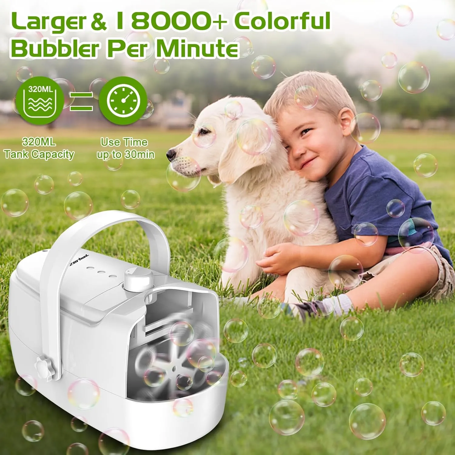 Plugin or Batteries Bubble Toys for Indoor Outdoor Birthday Party Bubble Machine Durable Automatic Bubble germanium rim bow chemistry Blower, 18000  Big Bubbles Per Minute Bubbles for Kids Toddlers Bubble Maker Operated by 
