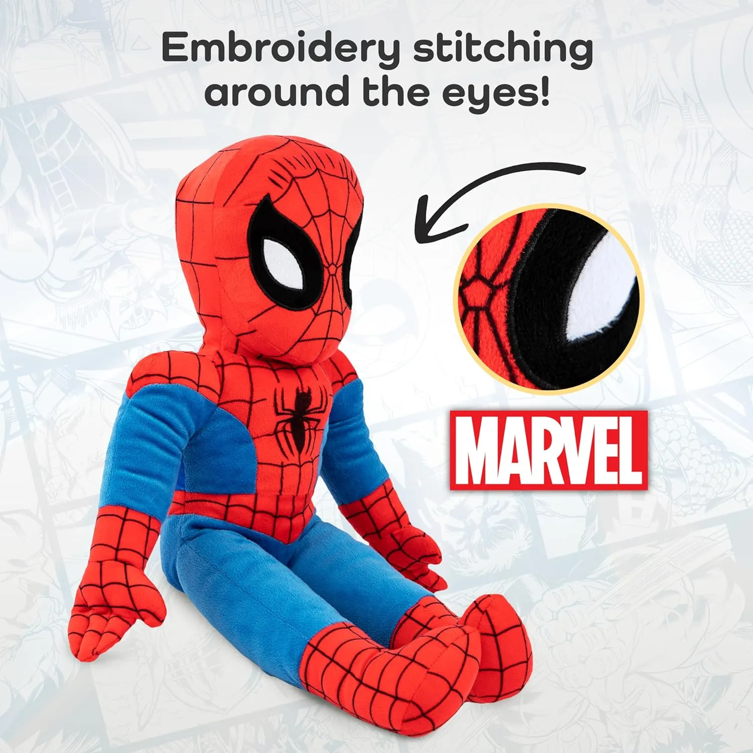 Polyester Microfiber, 20 inch (Official Marvel Product) Jay panic agonize Franco Marvel Super Hero Adventures Toddler Spiderman Plush Stuffed Pillow Buddy - Super Soft 