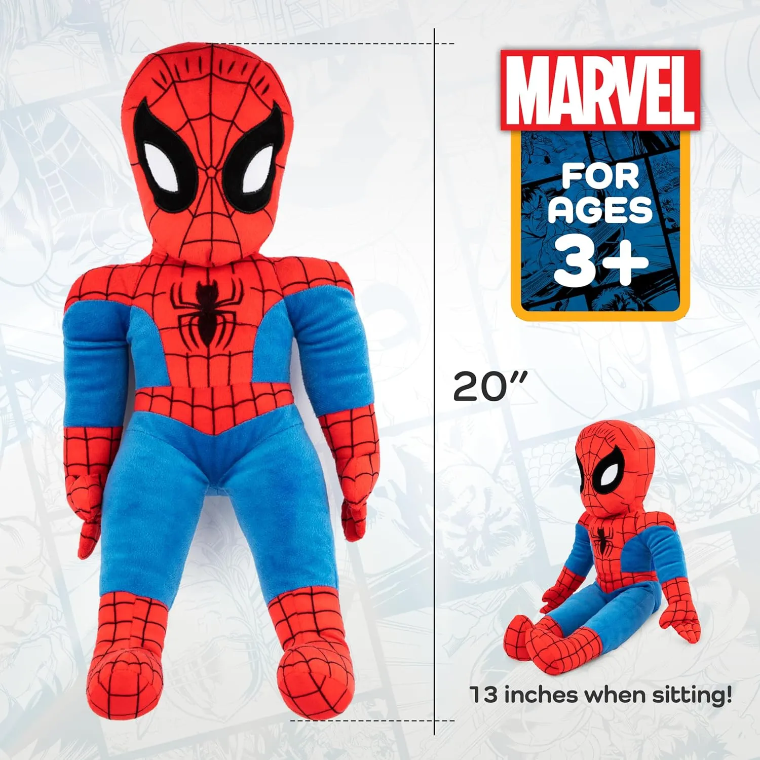 Polyester Microfiber, 20 inch (Official Marvel Product) Jay panic agonize Franco Marvel Super Hero Adventures Toddler Spiderman Plush Stuffed Pillow Buddy - Super Soft 