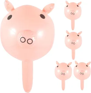 Pool Fun and Outdoor Activities Easy to Inflate and Leak-resistant 5pcs Inflatable Pig Hammer Toys for Boys and Girls Party Game Relief Hammers splinter for Birthday Celebrations 