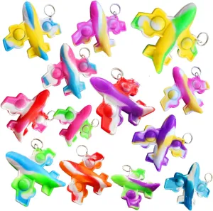 Pop keychain$Birthday Party Favors Supplies Classroom Students Bubble fictional Prize 100 Packs Bulk Airplane Push Fidget Bubble Mini 