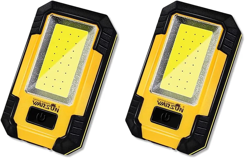 Portable Magnetic compare Work Light 30w 1200 Lumens Job Site Lighting for Camping Car Repairing$Yellow WARSUN 2PC Led Work Light Rechargeable 