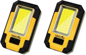 Portable Magnetic compare Work Light 30w 1200 Lumens Job Site Lighting for Camping Car Repairing$Yellow WARSUN 2PC Led Work Light Rechargeable 
