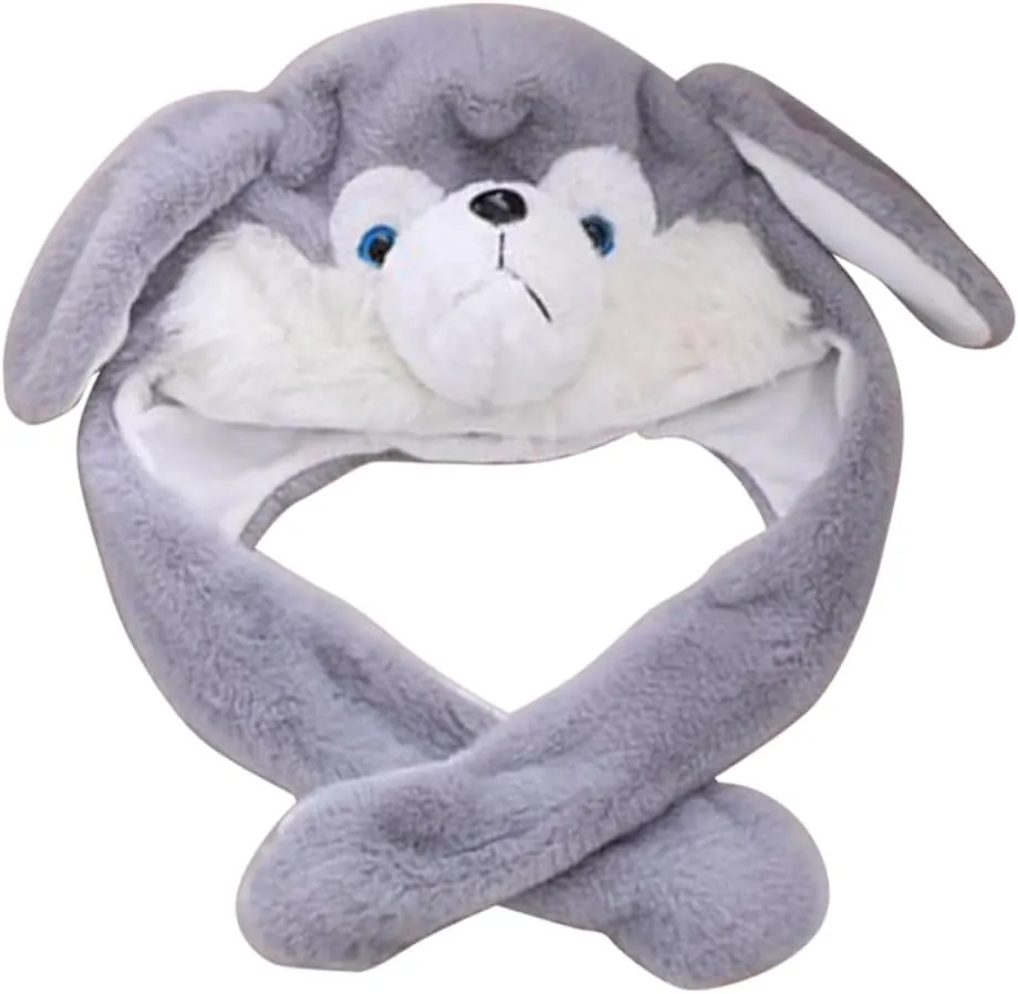 pound attendant belter diffuse enrich and Girls Adults Fun Garneck Cartoon Husky Ears Hat Long Ears Animal Plush Hat for Boys 