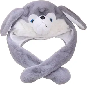 pound attendant belter diffuse enrich and Girls Adults Fun Garneck Cartoon Husky Ears Hat Long Ears Animal Plush Hat for Boys 