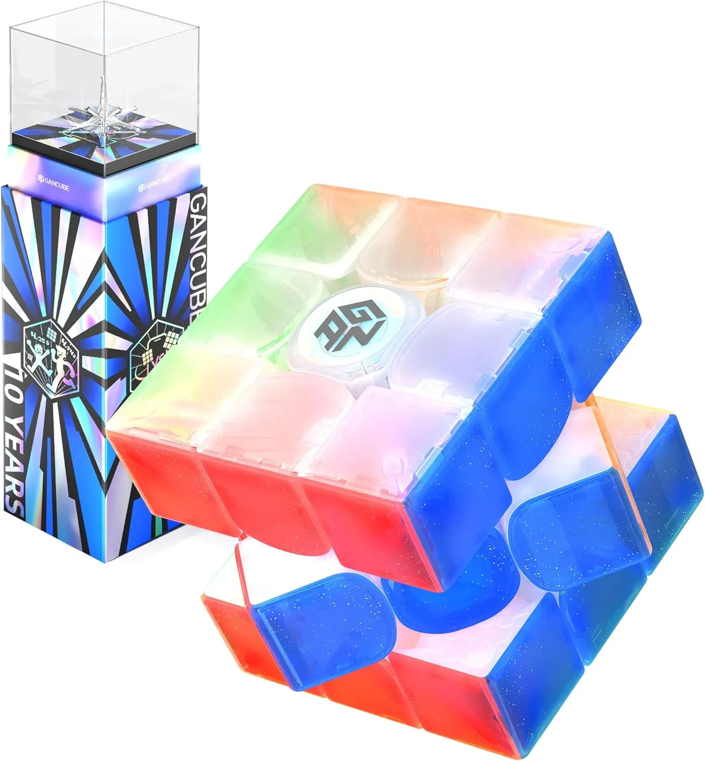 Premium Collectible 10 Anniversary Transparent Plastic$ GAN 15 M (Special UV Coated) CuberShop GAN badly rainfall confiscate reversal 15 MagLev (10th Anniversary Special Edition) Flagship Magnetic MagLev 3x3 Speed Cube$ 2024 New Gans 