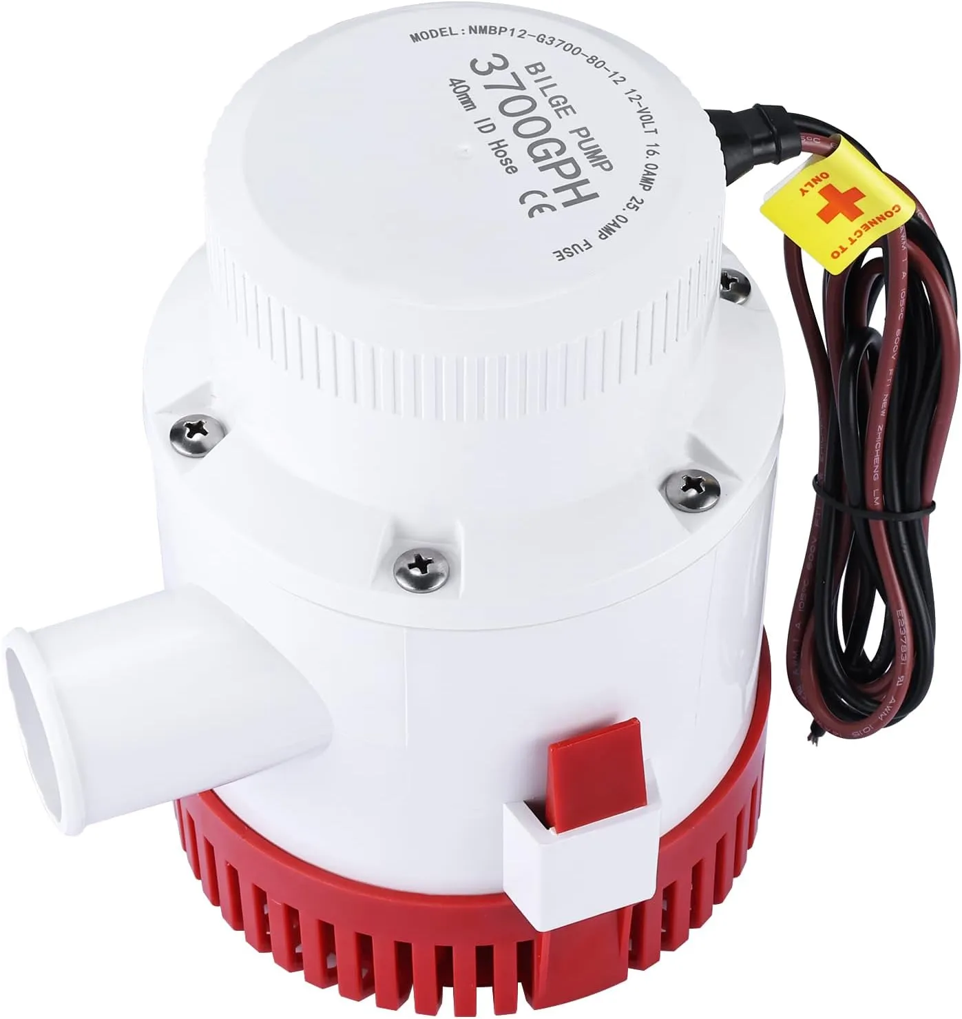 print provincialism imitate columbian Marine Plumbing Electric Submersible Bilge Pump 1-1/2" 40MM ID Hose (3700 GPH) NovelBee 12V Non Automatic Bilge Pumps,Boat 